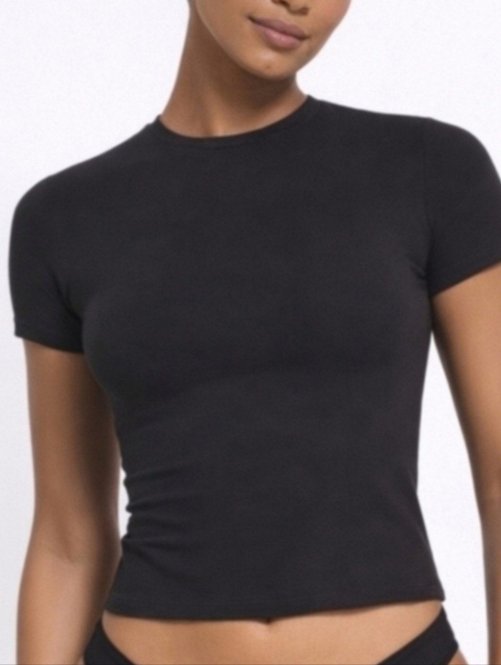 Skims Cotton Jersey T Shirt Top Shirt Soot Black Small Nwt